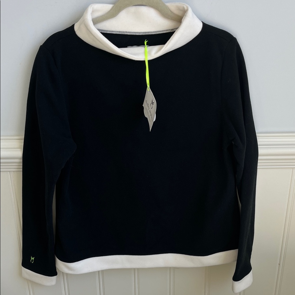 Dudley Stephens Black and Cream Pullover Brighton Colorblock NWT